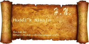 Hudák Nikola névjegykártya
